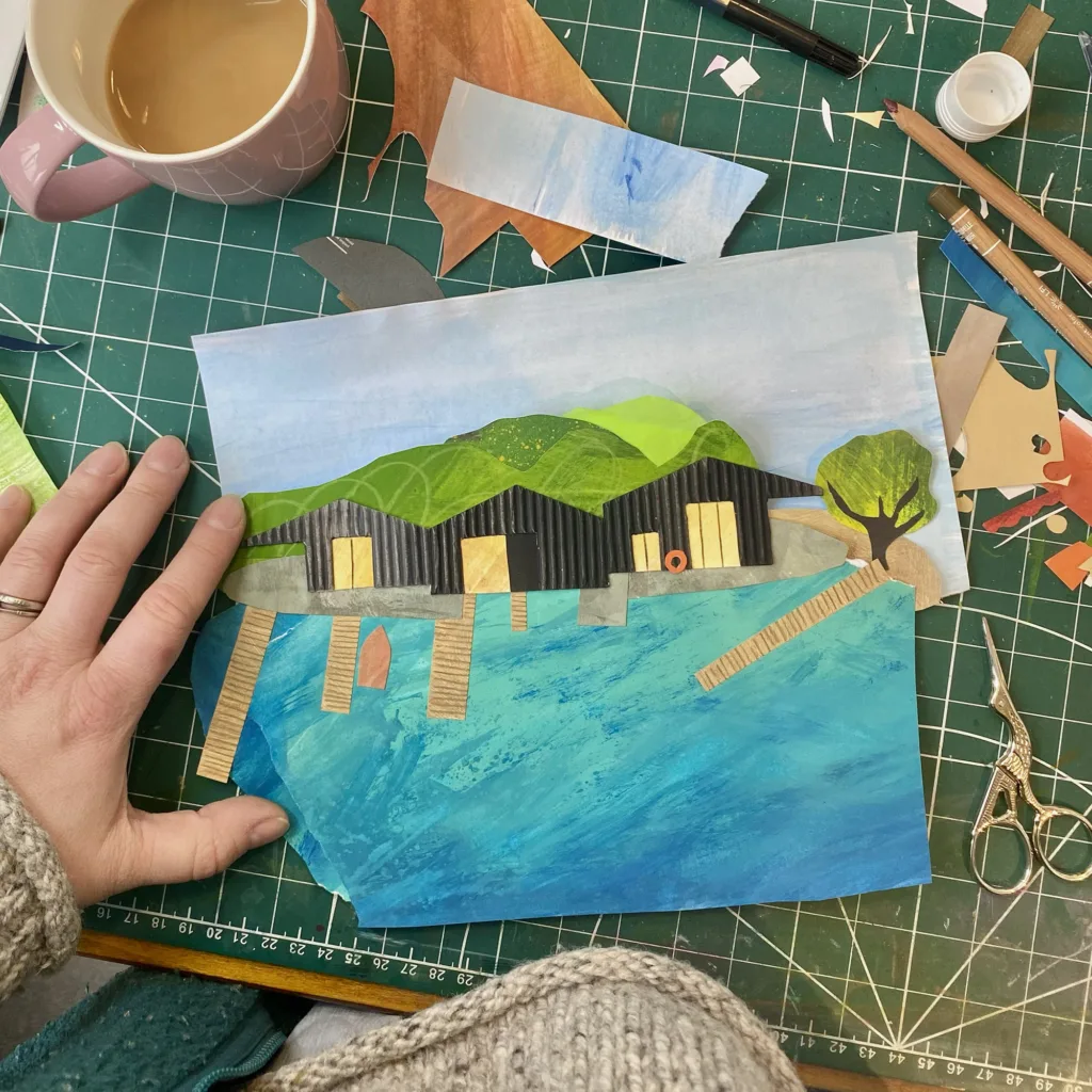 Windermere Jetty Museum Paper Cut Illustration by Hannah Maia