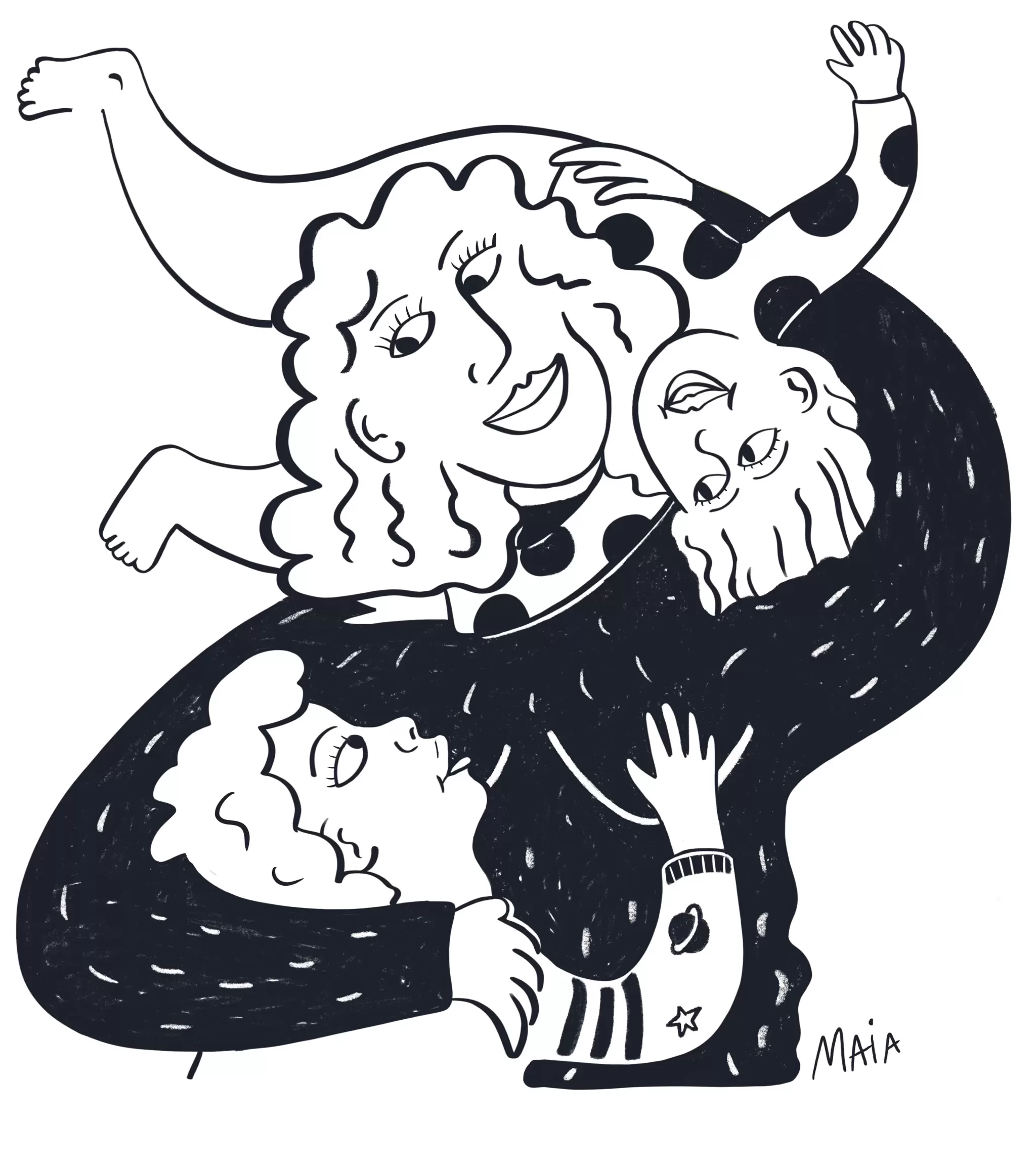 Self portrait of Hannah Maia with her kids