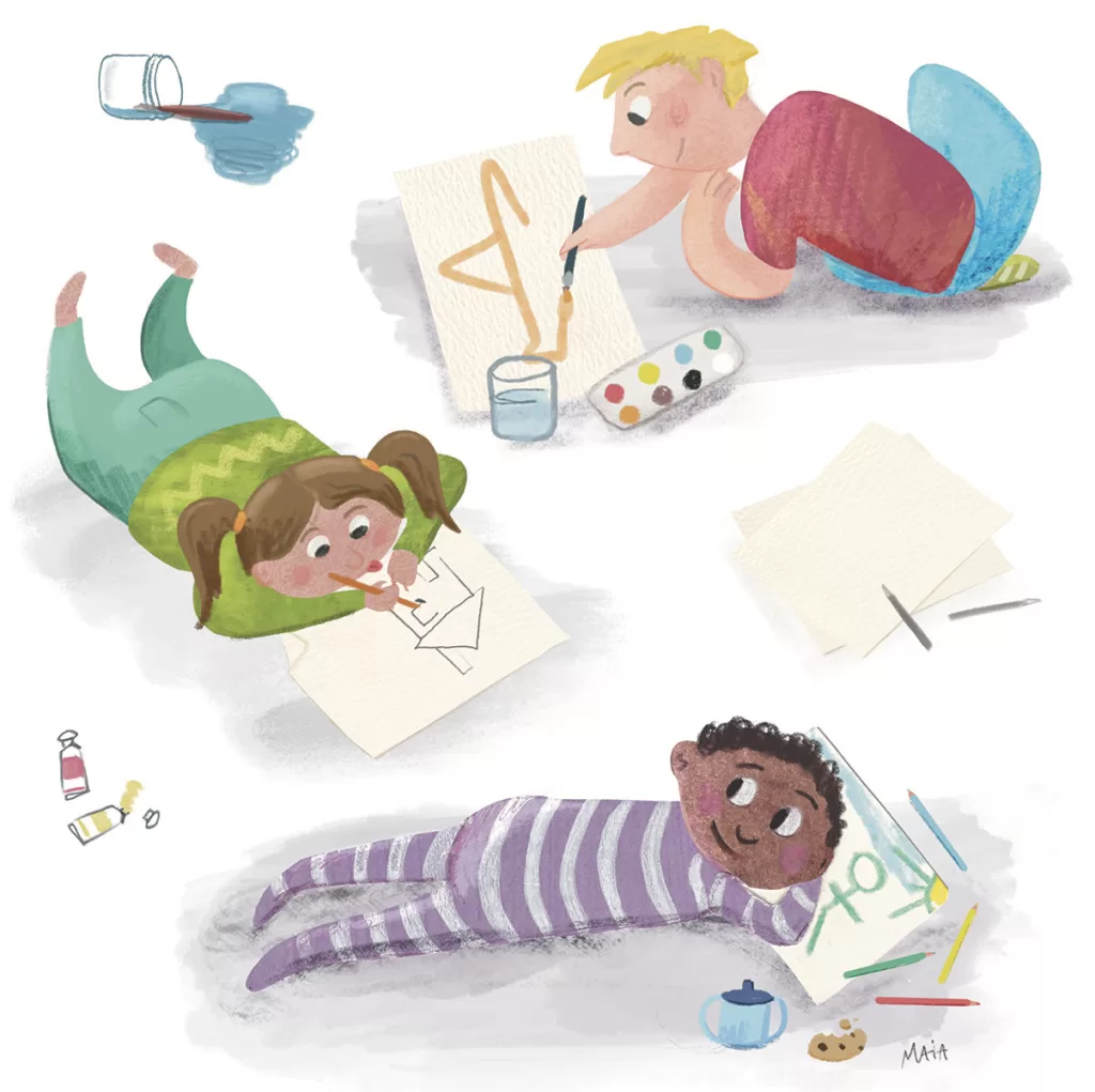 Kid Lit illustration of kids being creative