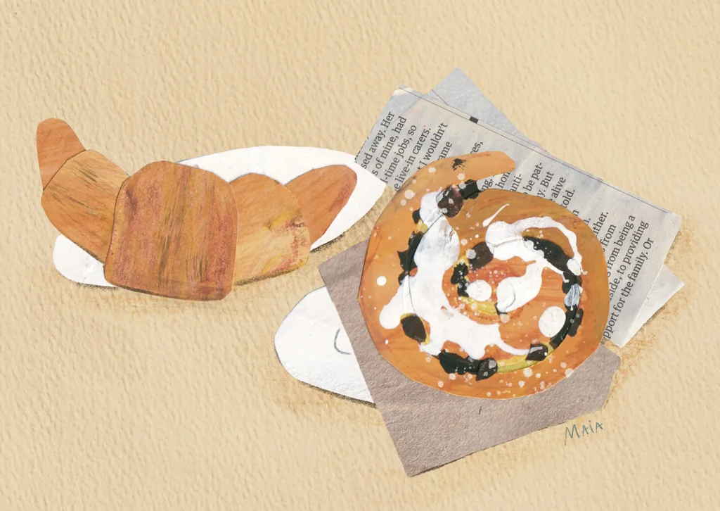 Pastry Food made from paper collage