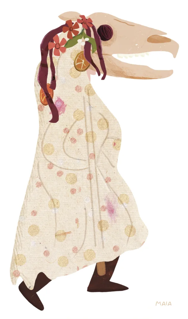 Folk Heritage illustration of the Mari Lwyd